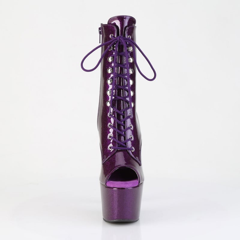 Purple Pleaser Adore-1021GP Glitter Women's Heels Boots | AU RKLMXYG