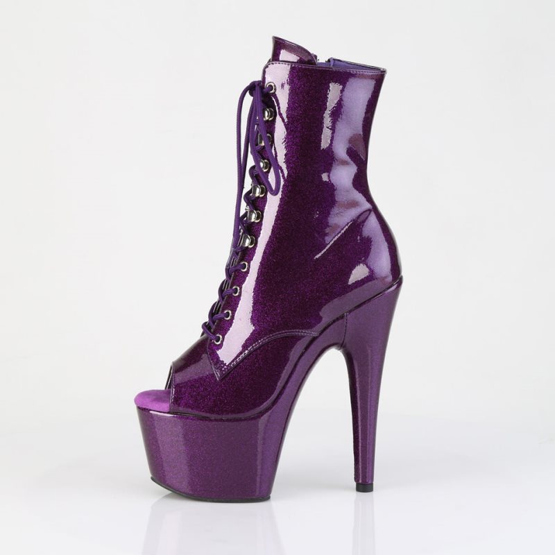 Purple Pleaser Adore-1021GP Glitter Women's Heels Boots | AU RKLMXYG