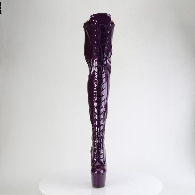 Purple Pleaser Adore-3020GP Glitter Women's Thigh High Boots | AUSTRALIA DOSAJ