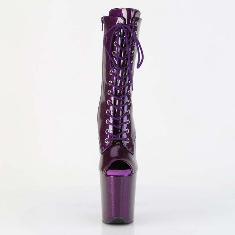 Purple Pleaser Flamingo-1041GP Glitter Women's Heels Boots | AU RTIONMC