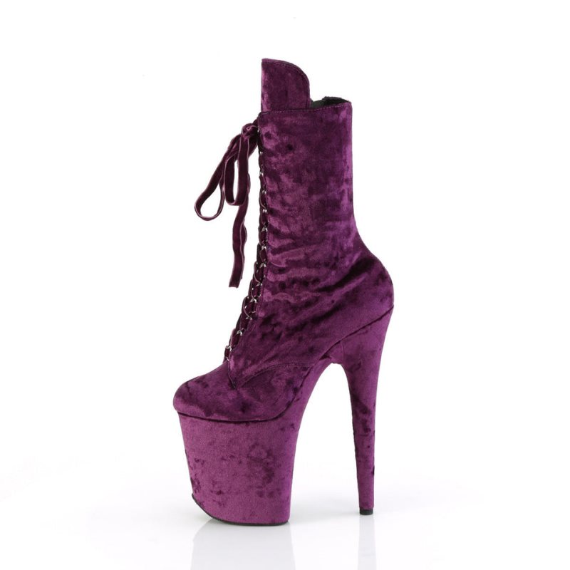 Purple Pleaser Flamingo-1045VEL Women's Heels Boots | AUSTRALIA QDTMZ