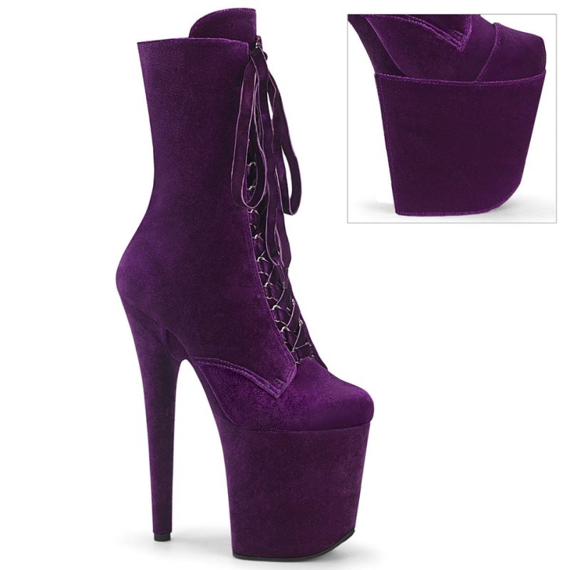 Purple Pleaser Flamingo-1045VEL Women\'s Heels Boots | AUSTRALIA QDTMZ