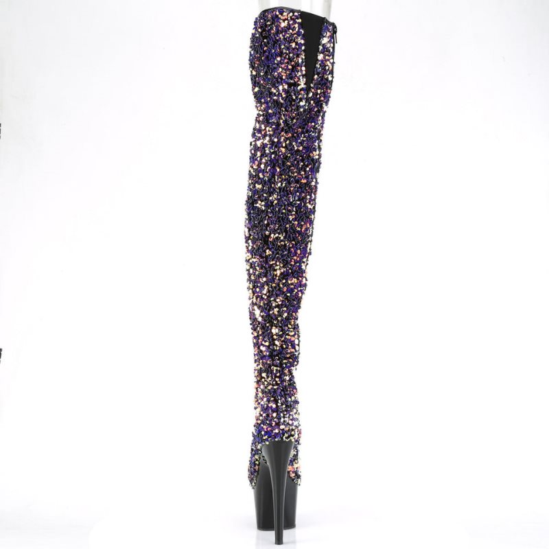 Purple / Black Pleaser Adore-3020 Women's Thigh High Boots | AU SDQURTV