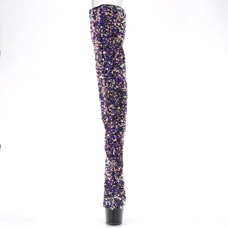 Purple / Black Pleaser Adore-3020 Women's Thigh High Boots | AU SDQURTV