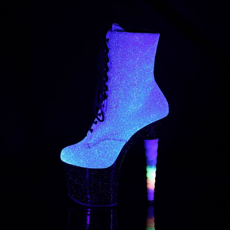 Purple / Black Pleaser Unicorn-1020G Women's Heels Boots | AU FUGLWDK