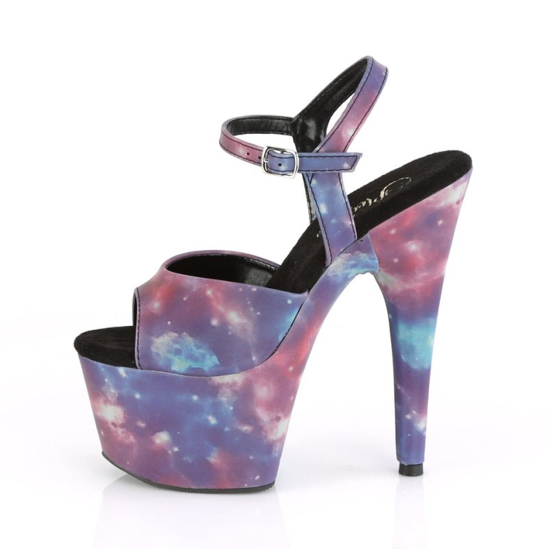 Purple / Blue Pleaser Adore-709REFL Women's Platform Heels Sandals | AU TXVKUOW