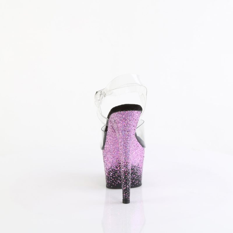 Purple / Clear Pleaser Adore-708SS Women's Platform Heels Sandals | AU NEPZLIX