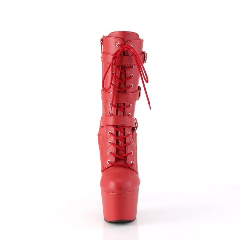 Red Pleaser Adore-1043 Vegan Leather Women's Heels Boots | AU OTAZVRN