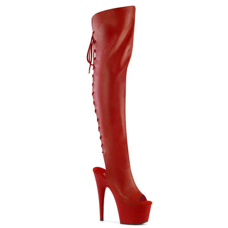 Red Pleaser Adore-3019 Vegan Leather Women\'s Thigh High Boots | AU INBSMVC