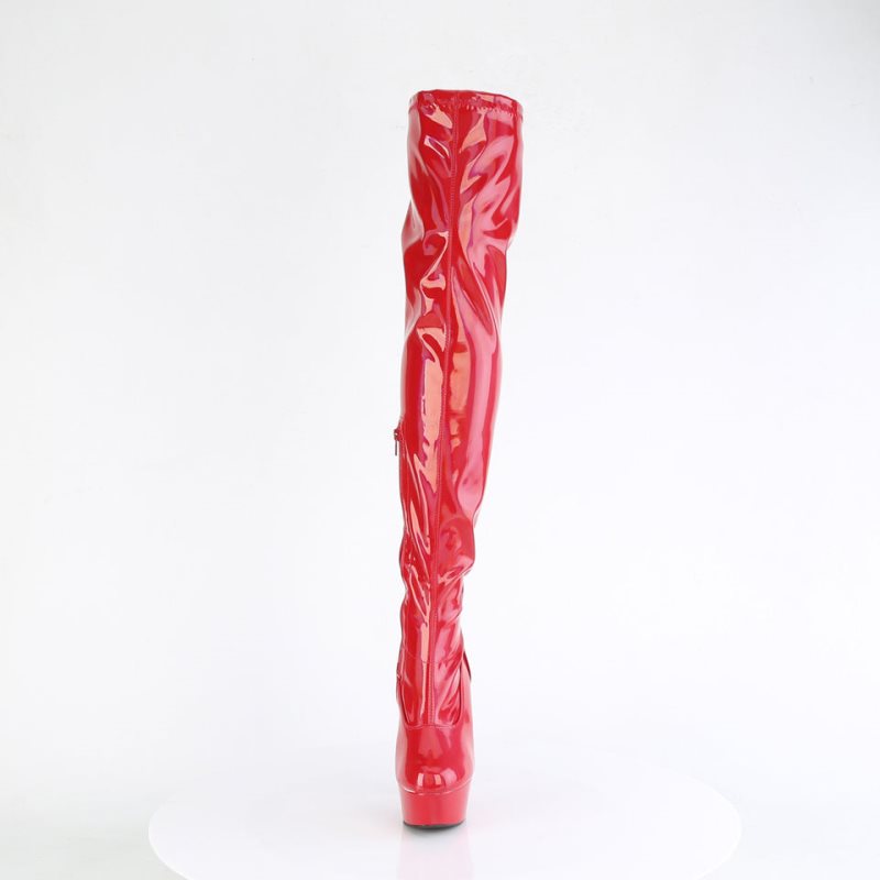 Red Pleaser Delight-3000HWR Women's Thigh High Boots | AUSTRALIA TOQJX