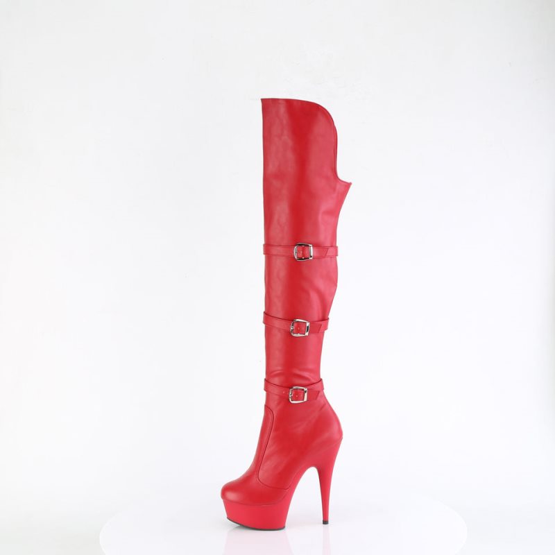 Red Pleaser Delight-3018 Vegan Leather Women's Thigh High Boots | AU GFWOALE