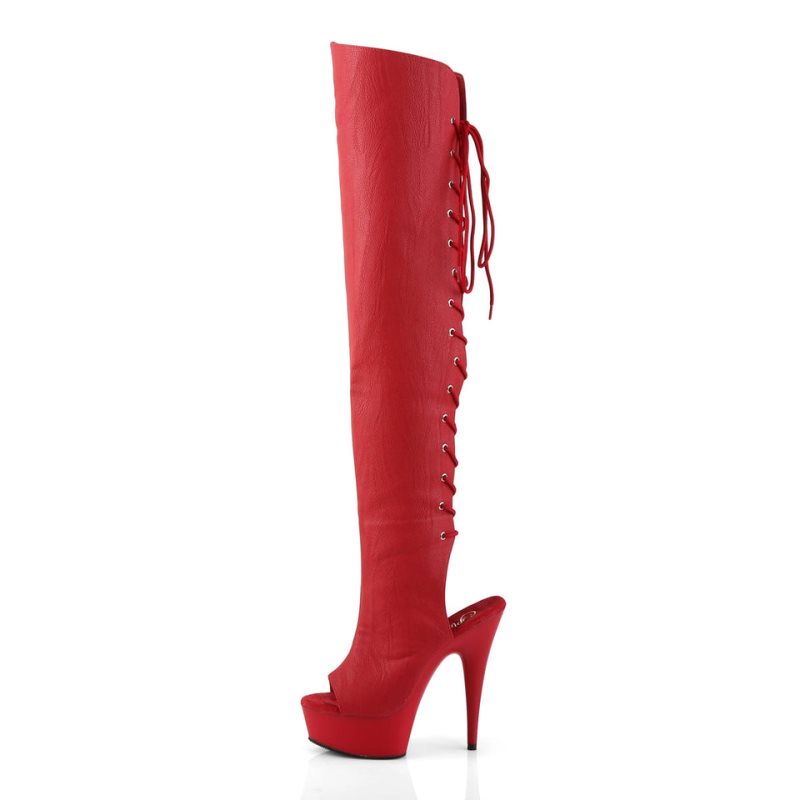 Red Pleaser Delight-3019 Women's Thigh High Boots | AU BQPEJUT