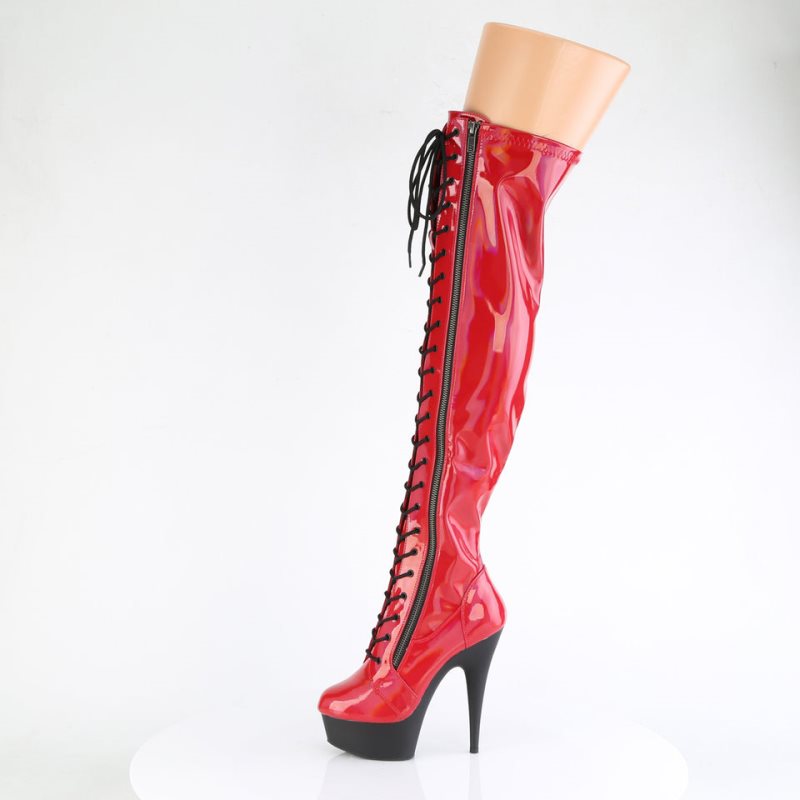 Red Pleaser Delight-3029 Women's Thigh High Boots | AUSTRALIA HSVAJ