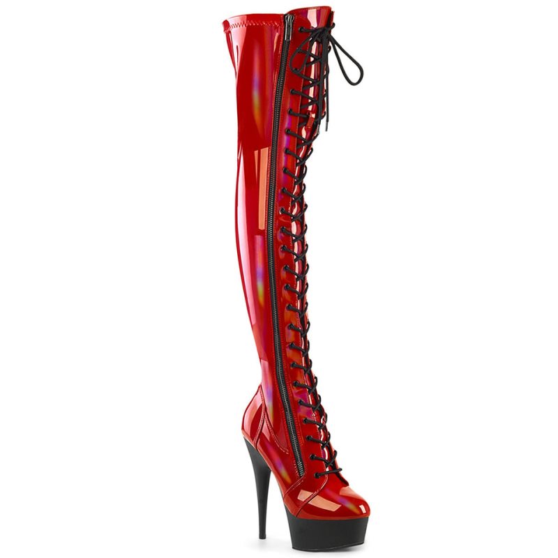 Red Pleaser Delight-3029 Women\'s Thigh High Boots | AUSTRALIA HSVAJ