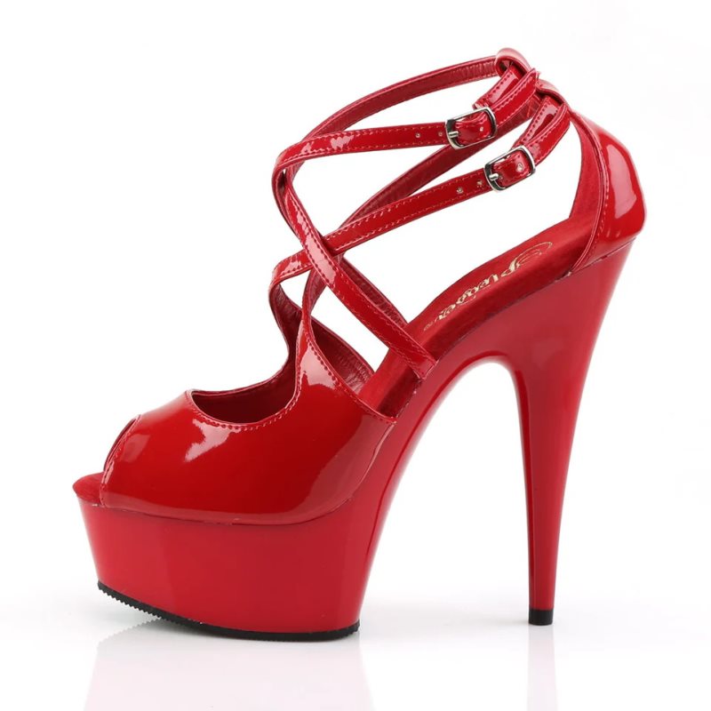 Red Pleaser Delight-612 Women's Platform Heels Sandals | AU ZNDSMYG