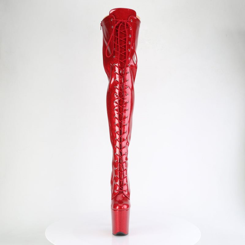 Red Pleaser Flamingo-3020GP Glitter Women's Thigh High Boots | AUSTRALIA NEKBO