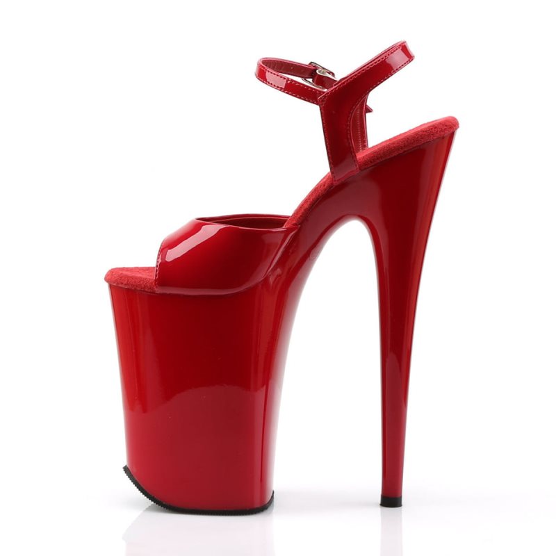 Red Pleaser Infinity-909 Women's Platform Heels Sandals | AUSTRALIA HQGOJ