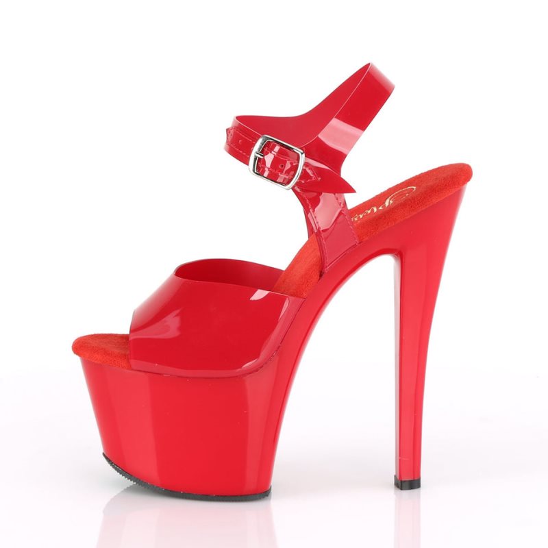 Red Pleaser Sky-308N Women's Platform Heels Sandals | AU KYODTFQ