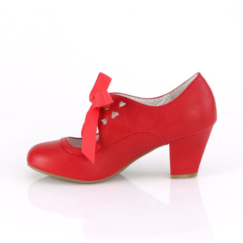 Red Pleaser Wiggle-32 Vegan Leather Women's Pumps | AUSTRALIA PUHOB