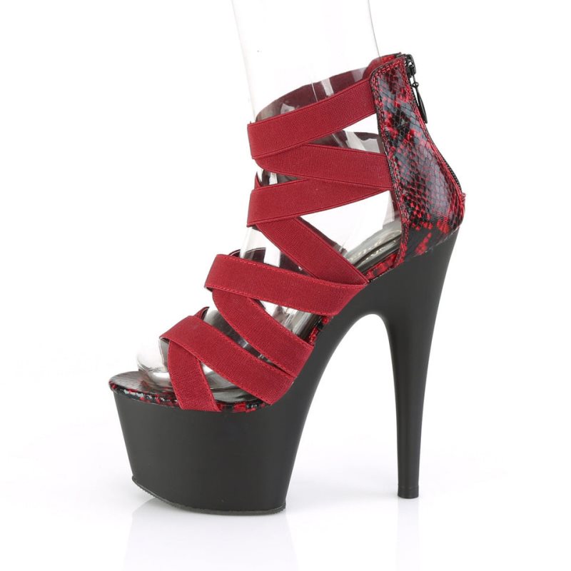 Red / Black Pleaser Adore-748SP Women's Platform Heels Sandals | AU NOFCGWK