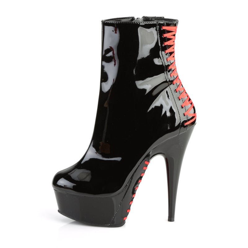 Red / Black Pleaser Delight-1010 Women's Heels Boots | AUSTRALIA GKCOD