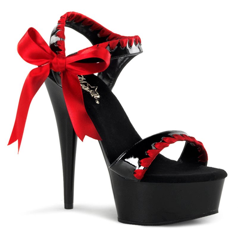 Red / Black Pleaser Delight-615 Women\'s Platform Heels Sandals | AU RXPUVFY