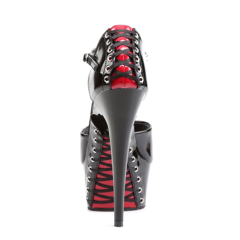 Red / Black Pleaser Delight-660FH Women's Platform Heels Sandals | AU FIXPEZD