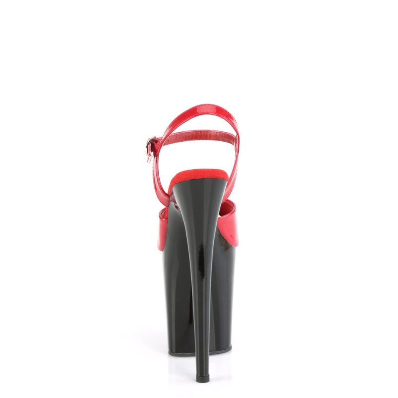 Red / Black Pleaser Flamingo-809 Women's Platform Heels Sandals | AU SLDZRWV