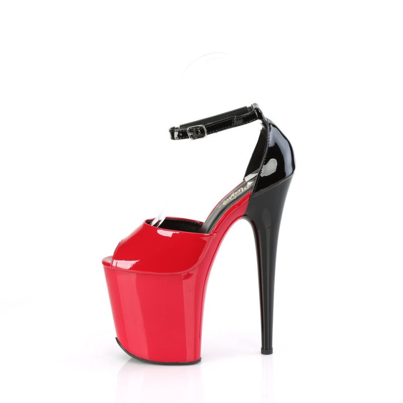 Red / Black Pleaser Flamingo-868 Women's Platform Heels Sandals | AU USGHQLY