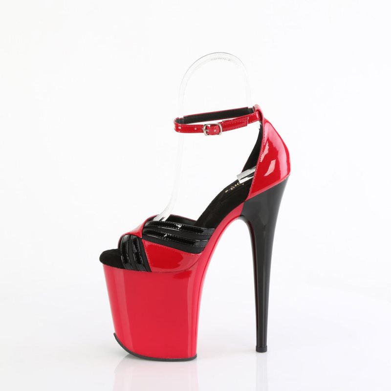 Red / Black Pleaser Flamingo-884 Women's Platform Heels Sandals | AU TZDJXRI