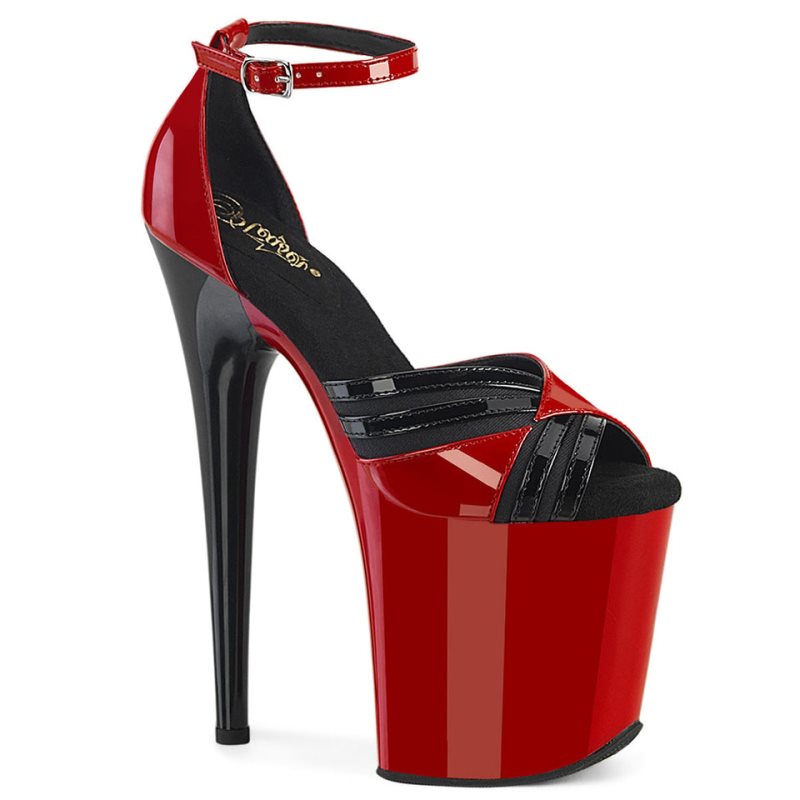 Red / Black Pleaser Flamingo-884 Women\'s Platform Heels Sandals | AU TZDJXRI