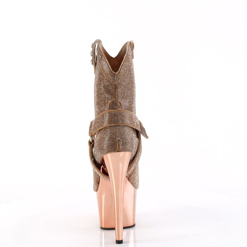 Rose Gold Pleaser Adore-1029CHRS Women's Heels Boots | AUSTRALIA MRXBG