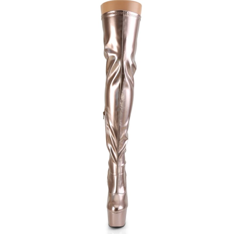 Rose Gold Pleaser Adore-3000HWR Women's Thigh High Boots | AU ZOBQALC