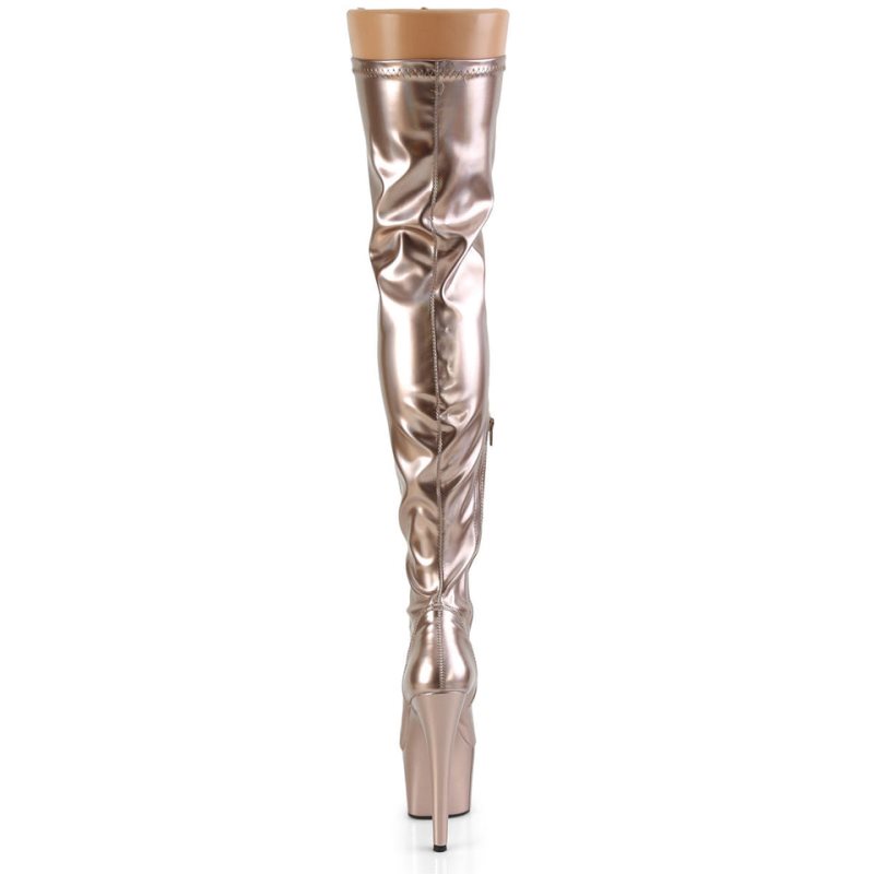 Rose Gold Pleaser Adore-3000HWR Women's Thigh High Boots | AU ZOBQALC