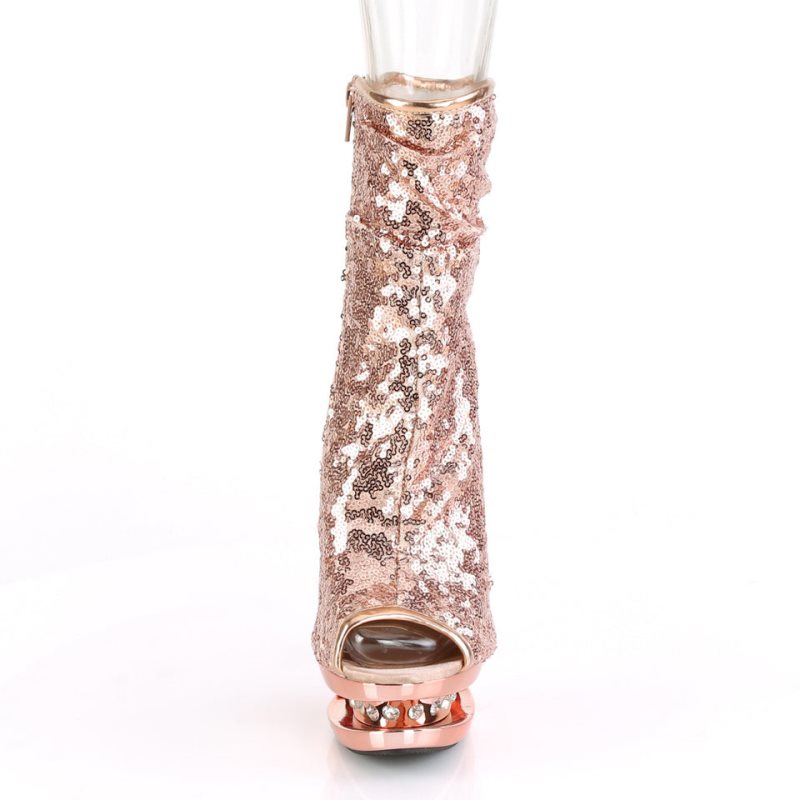 Rose Gold Pleaser Blondie-R-1008 Women's Heels Boots | AU HJMEWDS