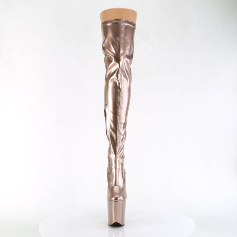 Rose Gold Pleaser Flamingo-3000HWR Women's Thigh High Boots | AU IFBYGRH