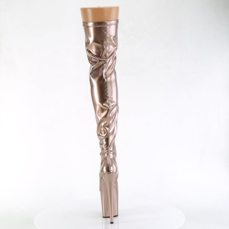 Rose Gold Pleaser Flamingo-3000HWR Women's Thigh High Boots | AU IFBYGRH