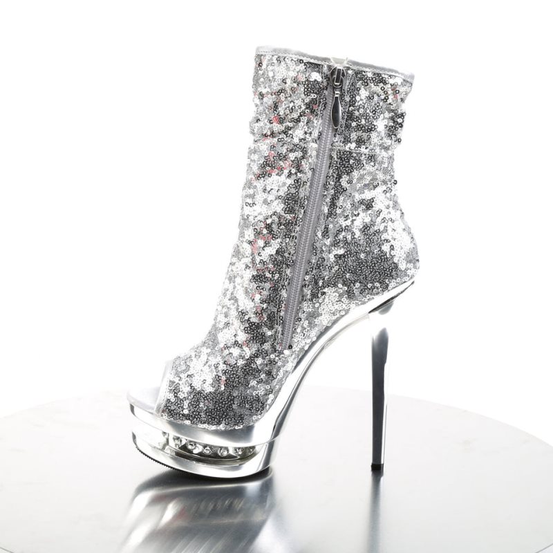 Silver Pleaser Blondie-R-1008 Women's Heels Boots | AUSTRALIA AQELD