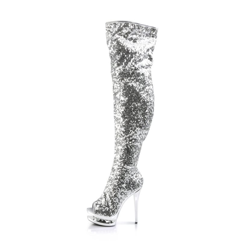 Silver Pleaser Blondie-R-3011 Women's Thigh High Boots | AUSTRALIA NXAEU