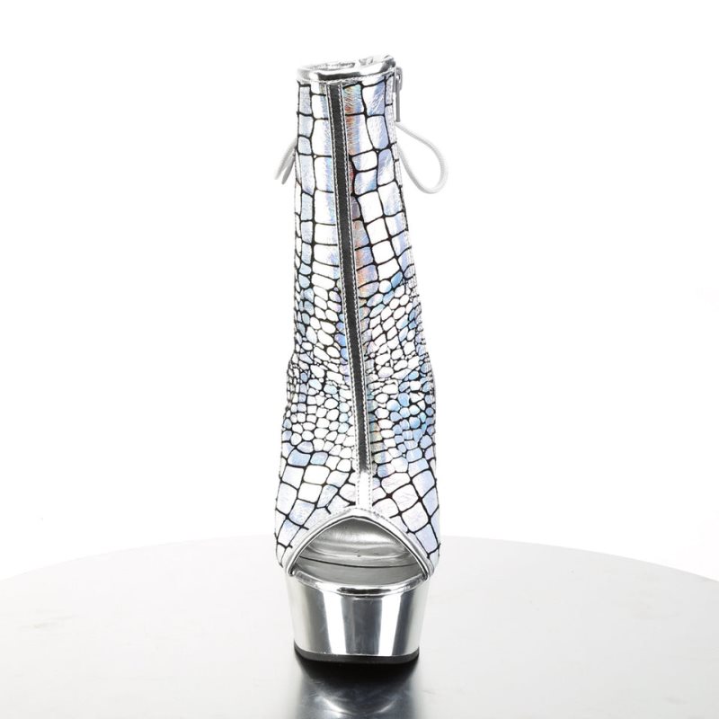 Silver Pleaser Delight-1018HG Hologram Women's Heels Boots | AU QLFCPBA