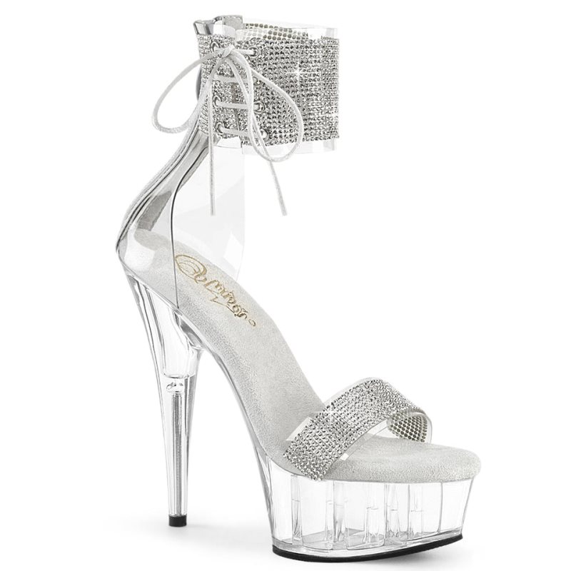 Silver Pleaser Delight-627RS Women\'s Platform Heels Sandals | AUSTRALIA HKSRT