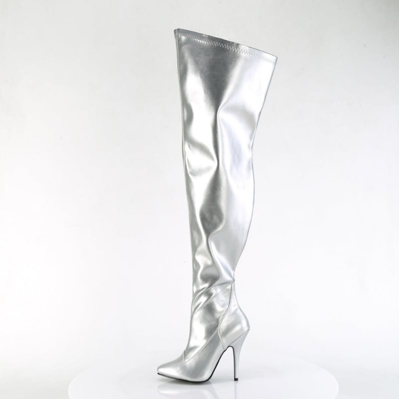 Silver Pleaser Seduce-3000WC Women's Thigh High Boots | AU CAEIMGQ