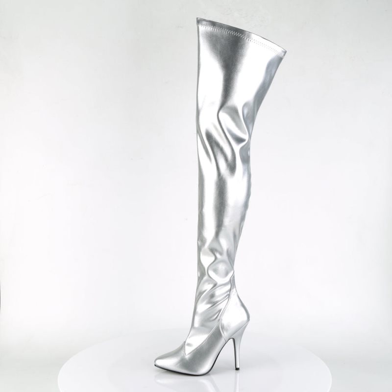 Silver Pleaser Seduce-3000 Women's Thigh High Boots | AUSTRALIA FQCLM