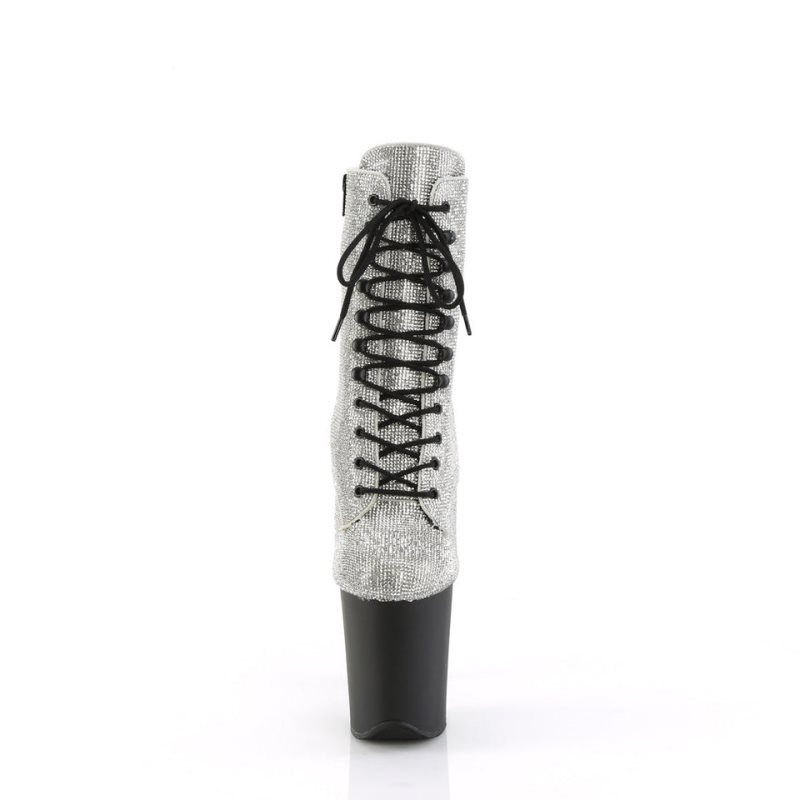 Silver / Black Pleaser Flamingo-1020RS Women's Heels Boots | AUSTRALIA FCBDH