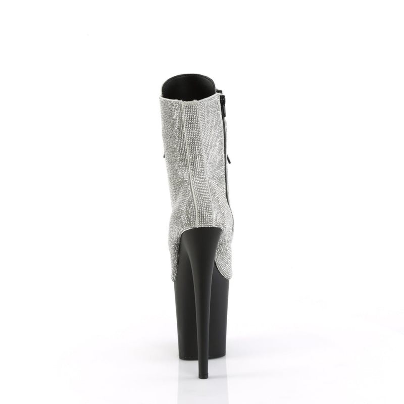 Silver / Black Pleaser Flamingo-1020RS Women's Heels Boots | AUSTRALIA FCBDH