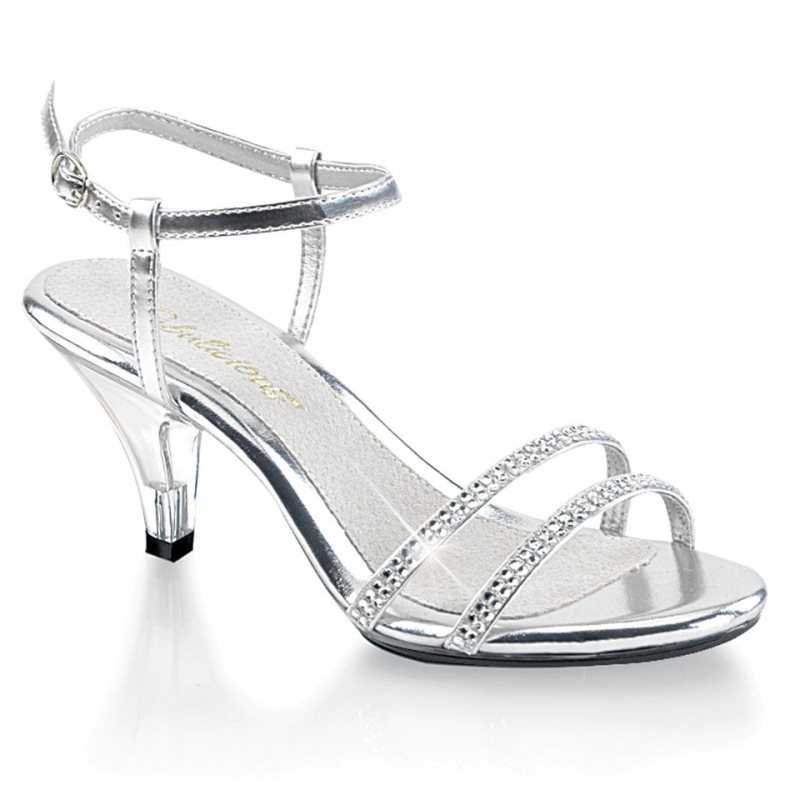 Silver / Clear Pleaser Belle-316 Women\'s Heels Sandals | AUSTRALIA JECYT