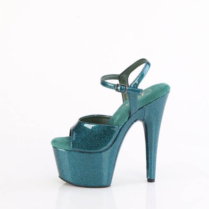 Turquoise Pleaser Adore-709GP Women's Platform Heels Sandals | AUSTRALIA TYEHG