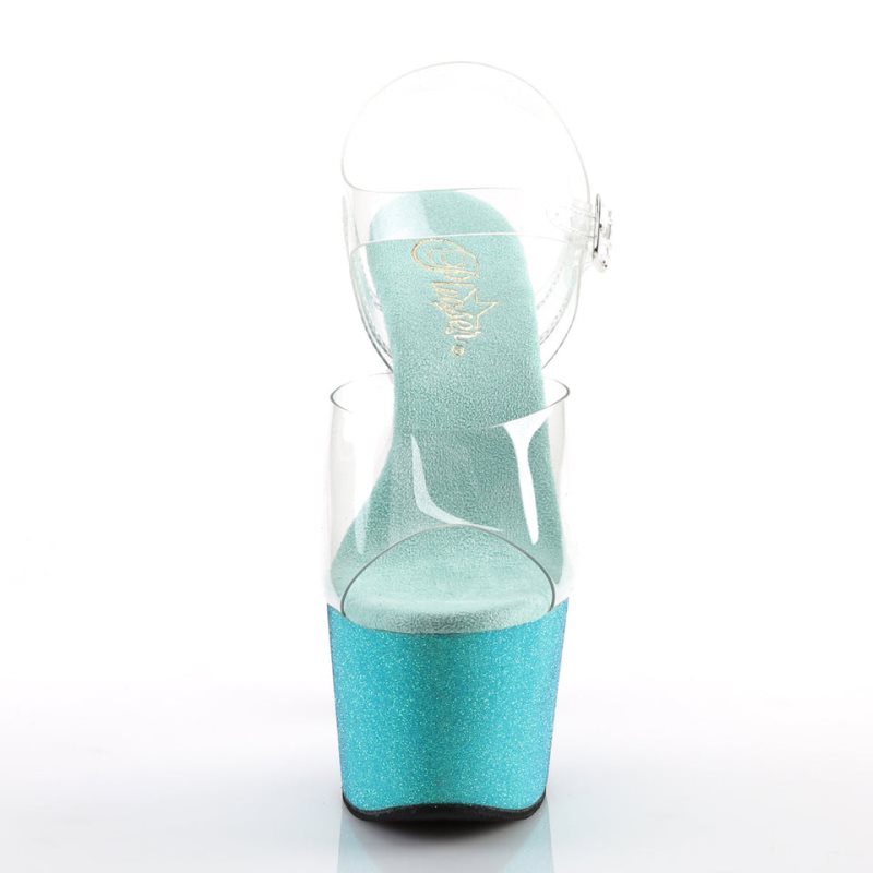 Turquoise / Clear Pleaser Adore-708OMBRE Women's Platform Heels Sandals | AU PHXYWIS