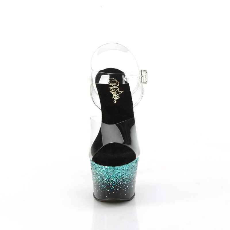 Turquoise / Clear Pleaser Adore-708SS Women's Platform Heels Sandals | AUSTRALIA CUWBK