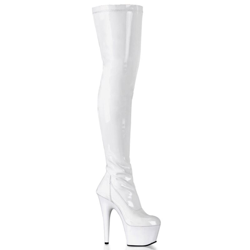 White Pleaser Adore-3000 Women\'s Thigh High Boots | AUSTRALIA PRSGW